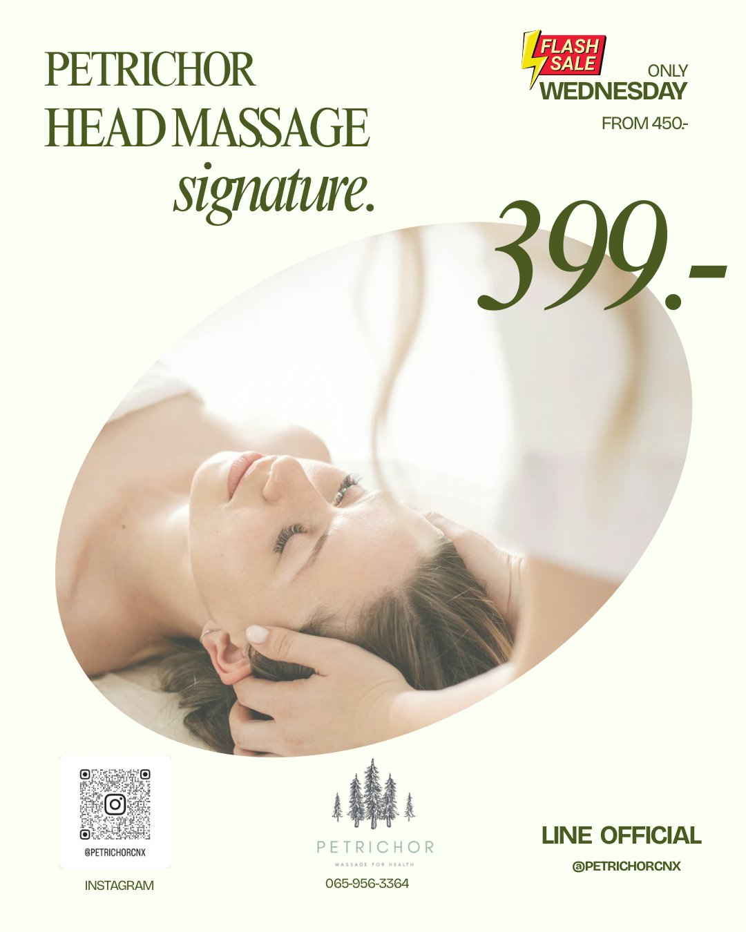 Wednesday flash sale: Petrichor signature head massage 399 baht (from 450)